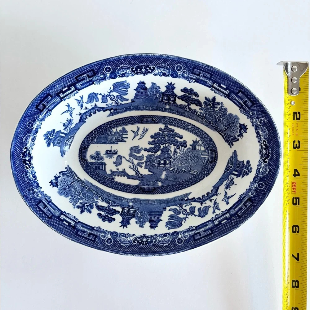Vintage Johnson Bros Willow Blue 9 inch Vegetable Bowl England